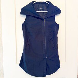 Simply Vera Vera Wang Womens Black Sleeveless Hooded Vest Jacket XS 100% Polyest